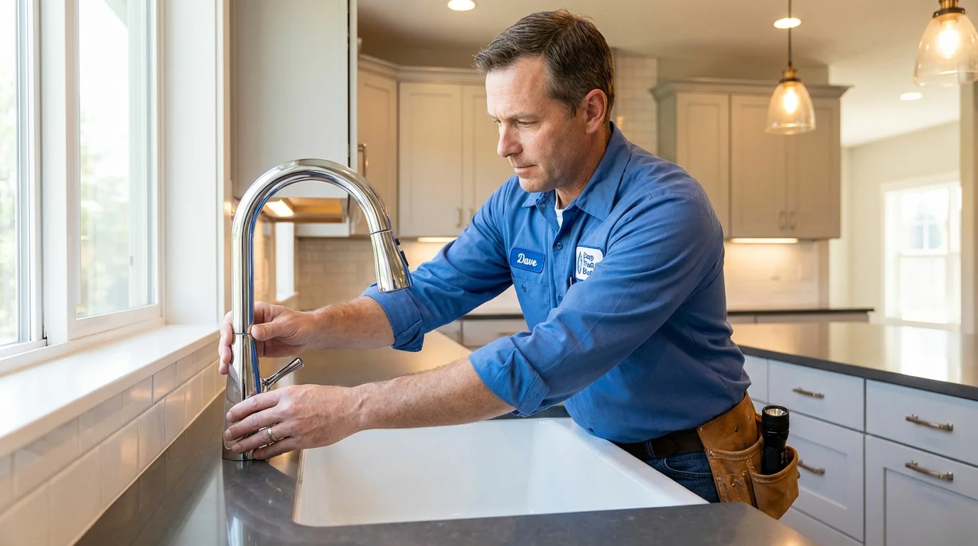 Kitchen faucet installation by Johns Plumbing LLC in Guttenberg